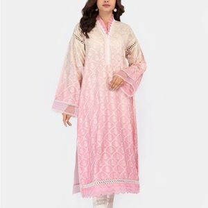 Maria B. powder pink embroidered cotton kurti lawn Pakistani MEDIUM